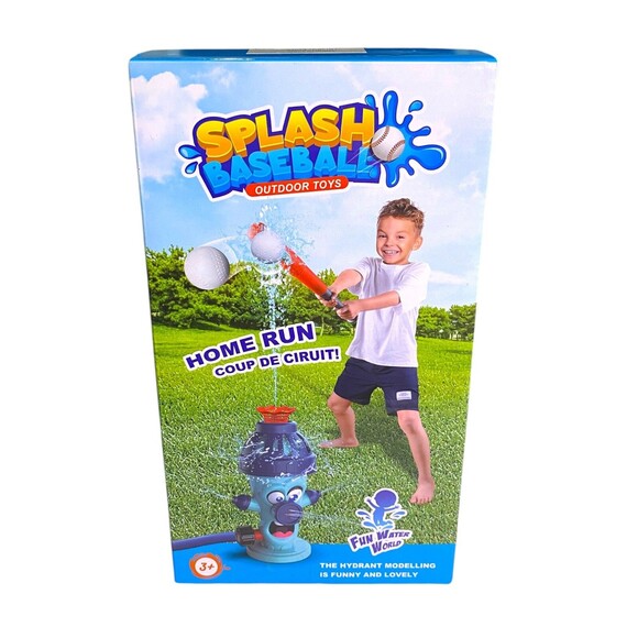 Water Sprinkler Baseball Toy Set Cartoon Hydrant Summer Outdoor Fun NEW In Box - Picture 2 of 9